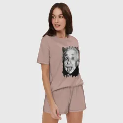Женская пижама с шортиками хлопок Энштейн показывает язык - фото 2