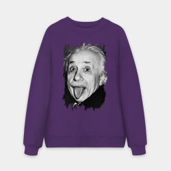 Мужской свитшот oversize без начеса хлопок Энштейн показывает язык