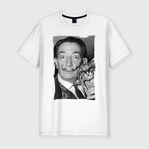Мужская приталенная футболка из хлопка с принтом Сальвадор Дали Salvador Dali, вид спереди №1