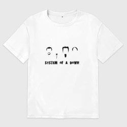 Женская футболка хлопок Oversize System of a down face