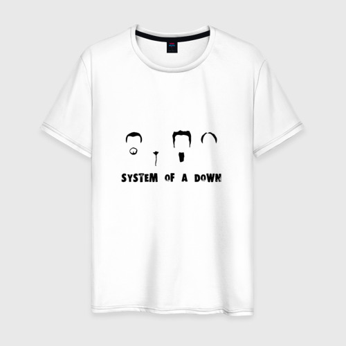 Мужская футболка из хлопка с принтом System of a down face, вид спереди №1