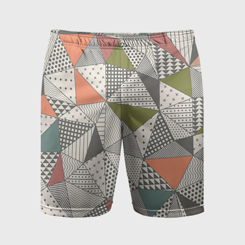 Мужские шорты спортивные Геометрия, цвет 3D печать