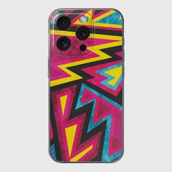 Чехол для iPhone 15 Pro Max силиконовый с защитой камеры Геометрия