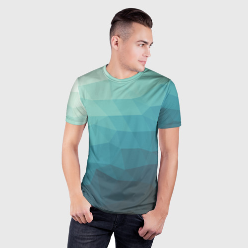 Мужская футболка 3D Slim Геометрия, цвет 3D печать - фото 3