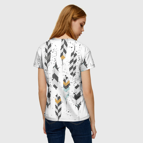Женская футболка 3D с принтом Перья, вид сзади #2