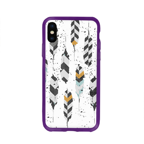 Чехол для Apple iPhone X силиконовый глянцевый Перья Фото 01 Чехол для Apple iPhone X силиконовый глянцевый Перья Фото 01