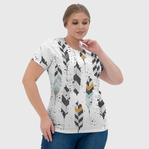 Женская футболка 3D с принтом Перья, фото #4