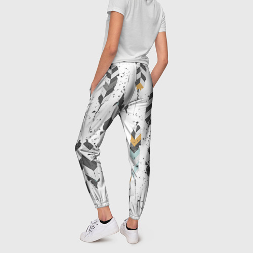 Женские брюки 3D Перья, цвет 3D печать - фото 4
