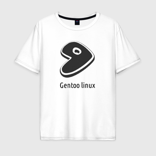 Мужская футболка хлопок Oversize Gentoo Linux, цвет белый