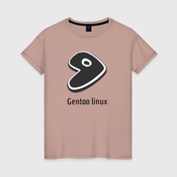 Женская футболка хлопок Gentoo Linux