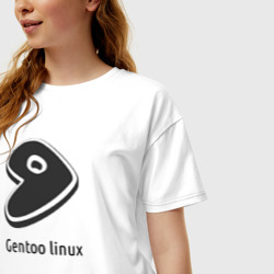 Женская футболка хлопок Oversize Gentoo Linux - фото 2