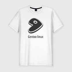 Мужская футболка хлопок Slim Gentoo Linux