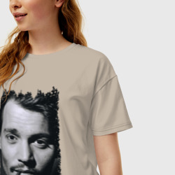 Женская футболка хлопок Oversize Johnny Depp retro style - фото 2