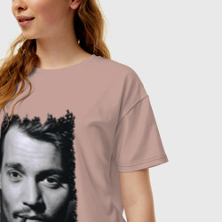 Женская футболка хлопок Oversize Johnny Depp retro style - фото 2