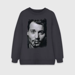 Женский свитшот oversize без начеса хлопок Johnny Depp retro style