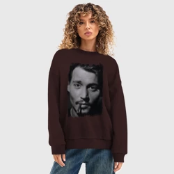 Женский свитшот oversize без начеса хлопок Johnny Depp retro style - фото 2