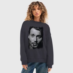 Женский свитшот oversize без начеса хлопок Johnny Depp retro style - фото 2