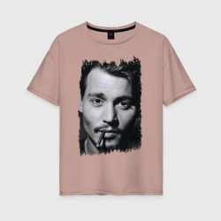 Женская футболка хлопок Oversize Johnny Depp retro style