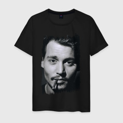 Johnny Depp retro style – Мужская футболка хлопок с принтом купить со скидкой в -20%