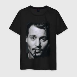 Johnny Depp retro style – Футболка из хлопка с принтом купить со скидкой в -20%