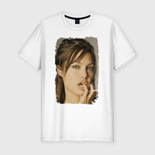 Мужская футболка хлопок Slim Анджелина Джоли
