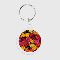Брелок круглый Цветы