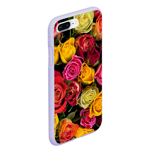 Чехол для iPhone 7Plus/8 Plus матовый Цветы, цвет светло-сиреневый - фото 3