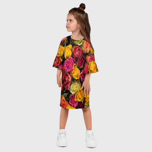 Детское платье 3D Цветы, цвет 3D печать - фото 3