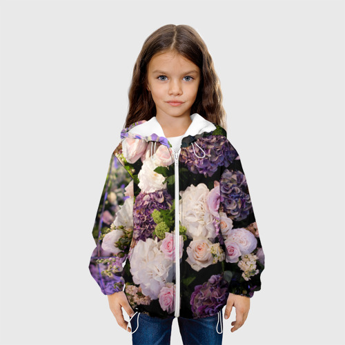 Детская куртка 3D Цветы, цвет белый - фото 4