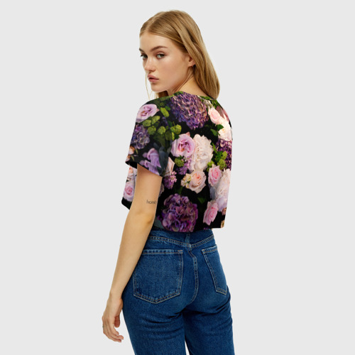 Женская футболка Crop-top 3D Цветы - фото 5