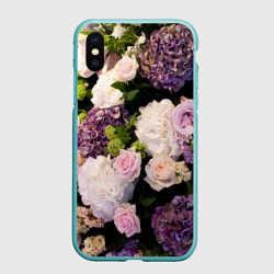 Чехол для iPhone XS Max матовый Цветы