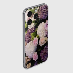 Чехол для iPhone 15 Pro Max силиконовый с защитой камеры Цветы - фото 2