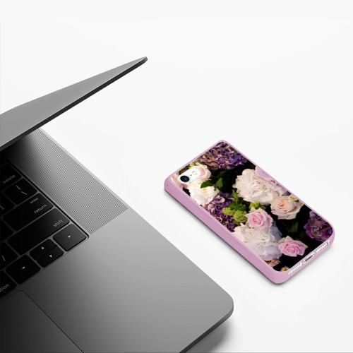 Чехол для iPhone 5/5S матовый Цветы, цвет розовый - фото 5