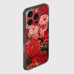 Чехол для iPhone 16 Pro Max силиконовый с защитой камеры Цветы - фото 2