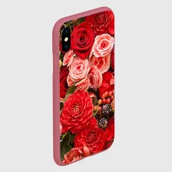 Чехол для iPhone XS Max матовый Цветы - фото 2