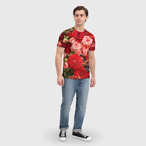 Мужская футболка 3D Цветы - фото 5