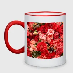 Кружка двухцветная Цветы