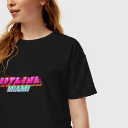 Женская футболка хлопок Oversize Hotline Miami 2 - фото 2