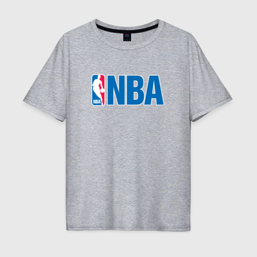 Мужская футболка хлопок Oversize NBA, цвет меланж