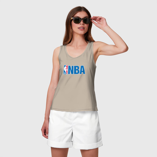 Женская майка хлопок NBA, цвет миндальный - фото 3