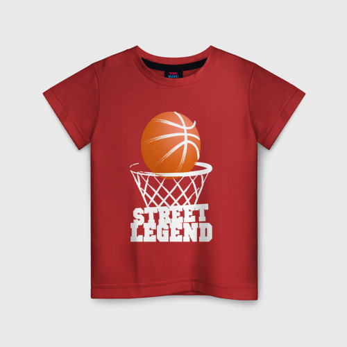 Детская футболка хлопок Баскетбол, цвет красный