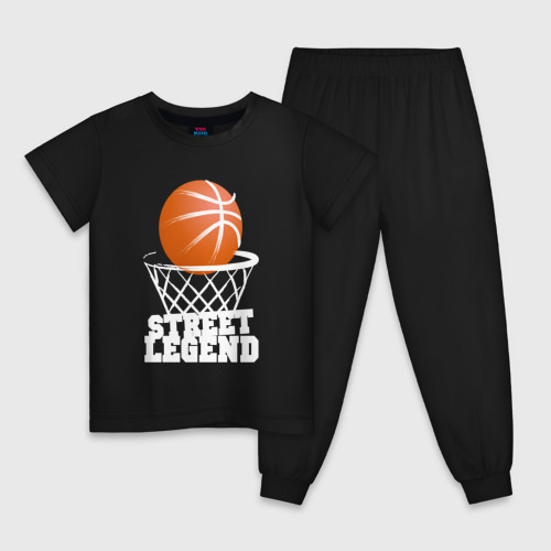 Детская пижама хлопок Баскетбол, цвет черный