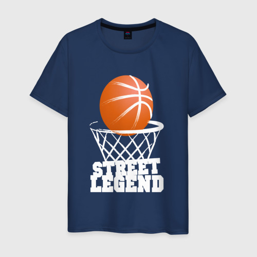 Мужская футболка хлопок Баскетбол, цвет темно-синий