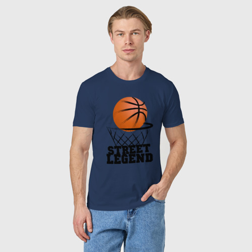 Мужская футболка хлопок Баскетбол, цвет темно-синий - фото 3
