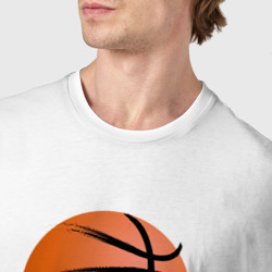 Футболка с принтом Баскетбол для женщины, вид на модели спереди №4. Цвет основы: белый