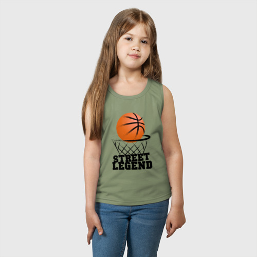 Детская майка хлопок Баскетбол, цвет авокадо - фото 3