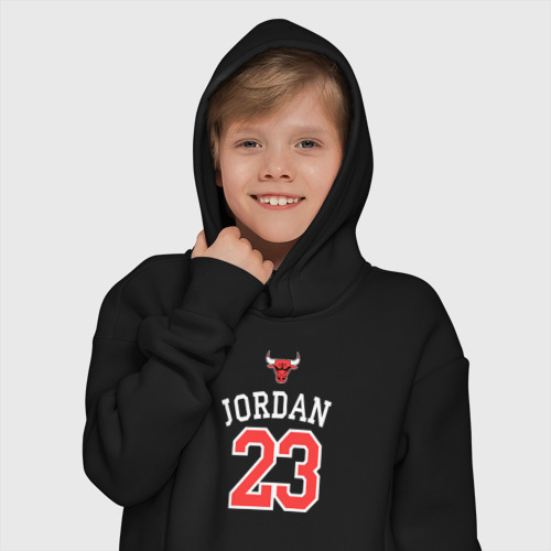 Детское худи Oversize хлопок Jordan, цвет черный - фото 12