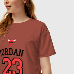 Женская футболка хлопок Oversize Jordan - фото 2