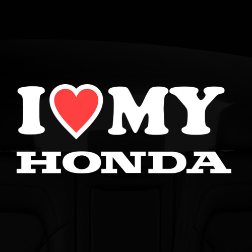 Наклейка на авто - для заднего стекла I love my honda - фото 5