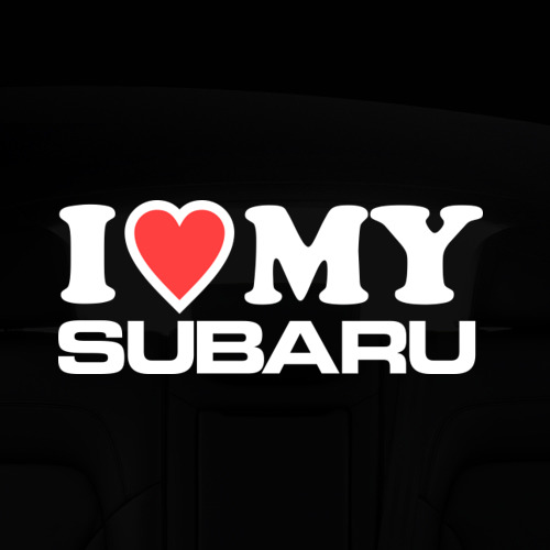 Наклейка на авто - для заднего стекла I love my Subaru - фото 5